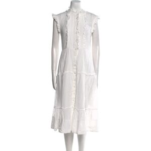 Sea New York White Ruffled Midi Dress